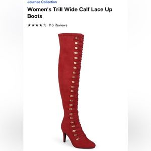 Journee Collection Red Lace Up Boots